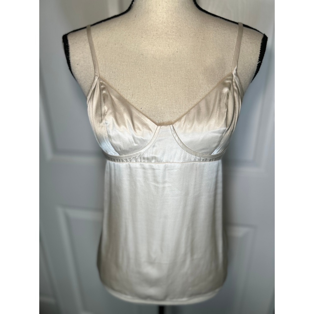 AllSaints Rali Top Silk Blend Camisole 4 Oyster White Bustier Satin‎ Cami NEW